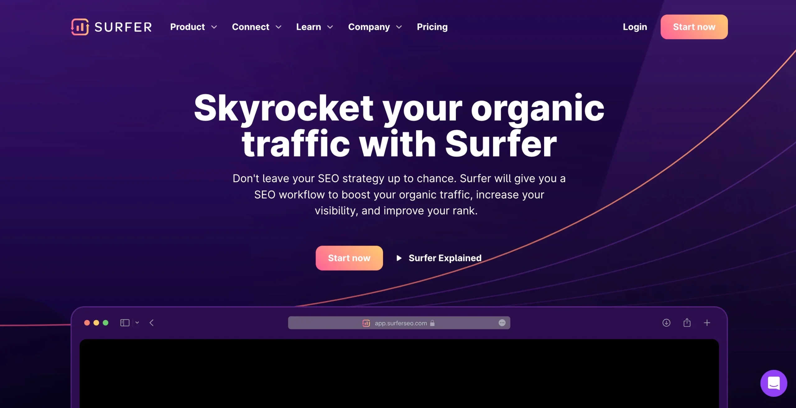 Surfer SEO homepage new