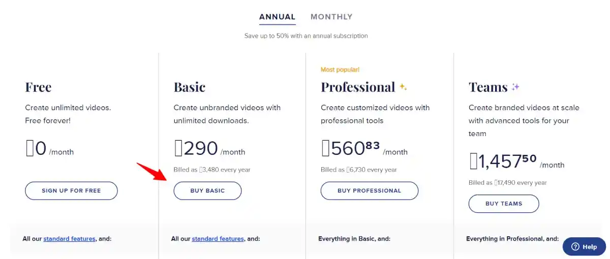 animoto pricing