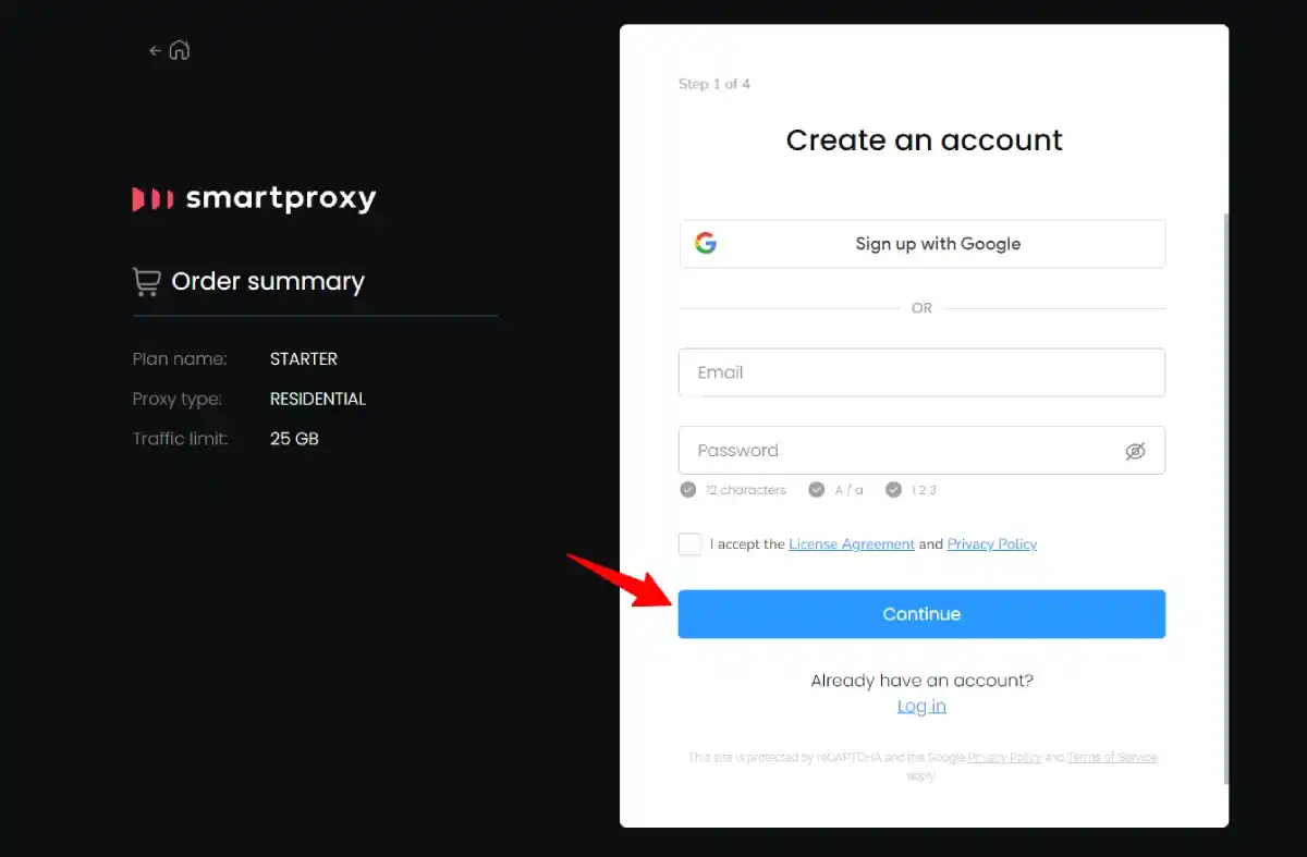smartproxy account creation
